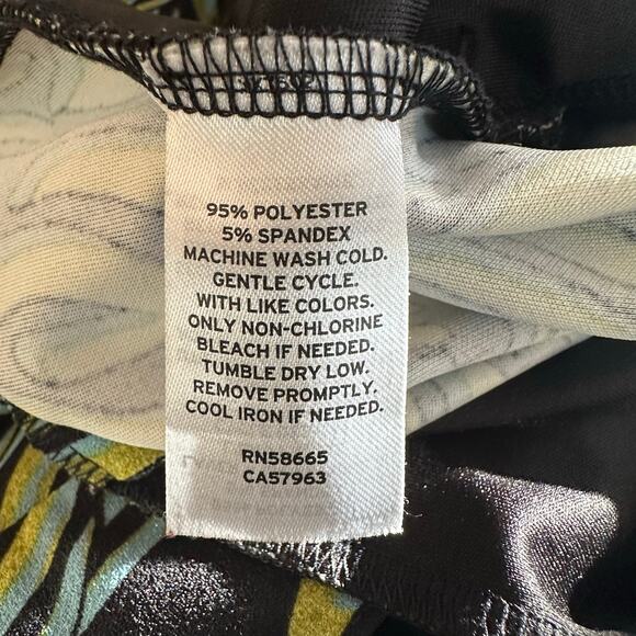 BP Nordstrom's Neon Black Animal Print Straight Leg Bold Print Pants Stretch 3X - Picture 5 of 5